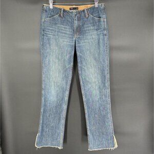 Vintage J. Crew Women's Low-Rise Straight Leg Jeans Size 6 Med Wash Raw Hem